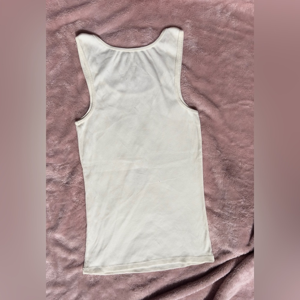 Cacique Rhinestone Peacock Feather Tank Top | Cream Sparkly Summer Layering - Picture 2 of 4